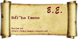 Bába Emese névjegykártya