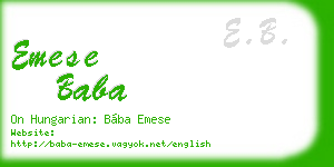 emese baba business card