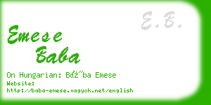 emese baba business card